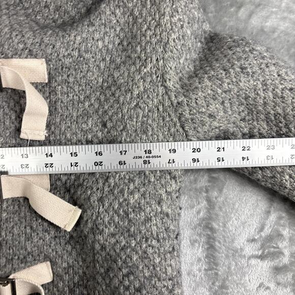 Free People Cozy Up Grey Knit Hooded Toggle Coat Sherpa Lined Comfy Cardigan - Picture 6 of 6